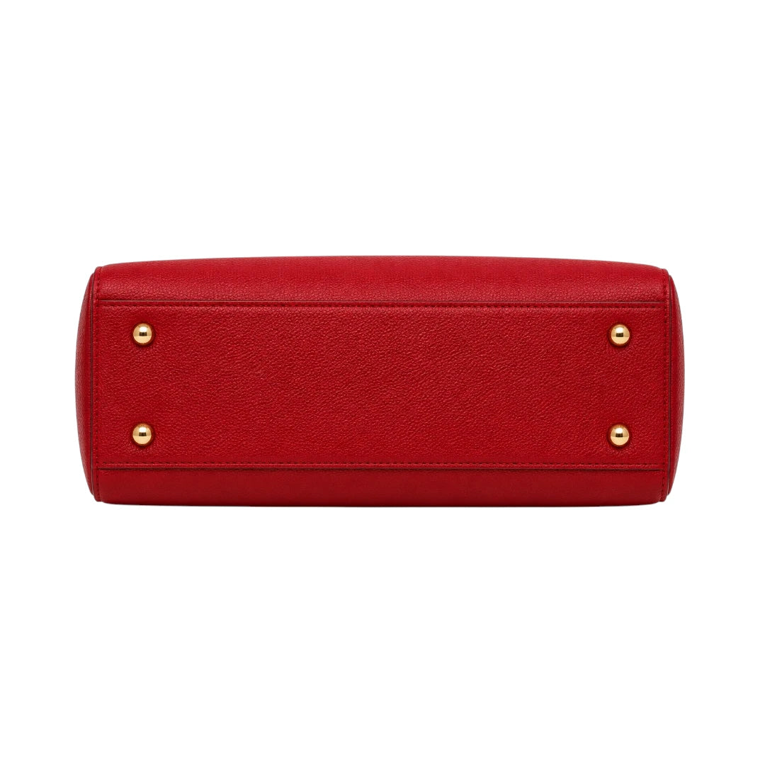 Tailo Elegant Red Leather Embossed Handbag