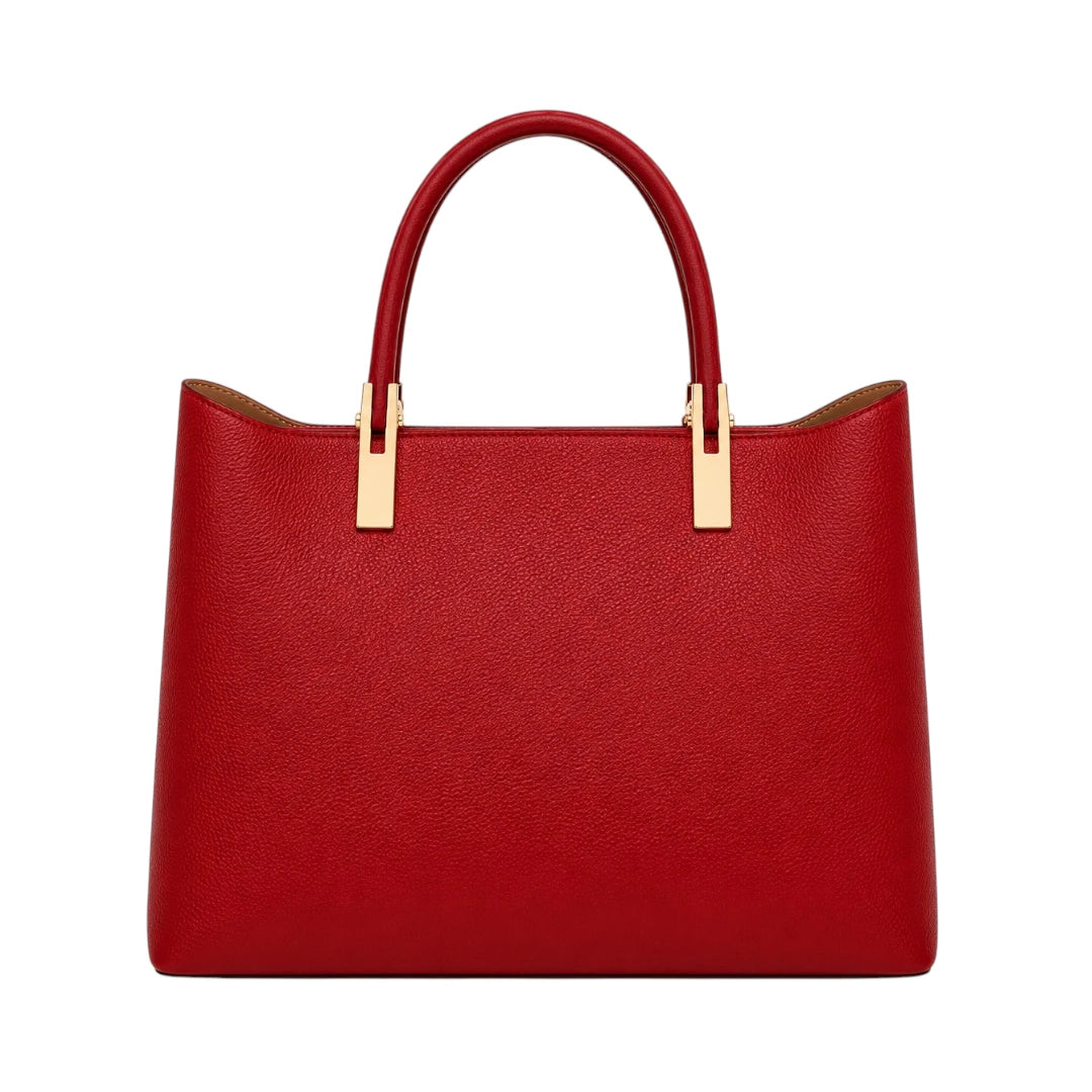 Tailo Elegant Red Leather Embossed Handbag